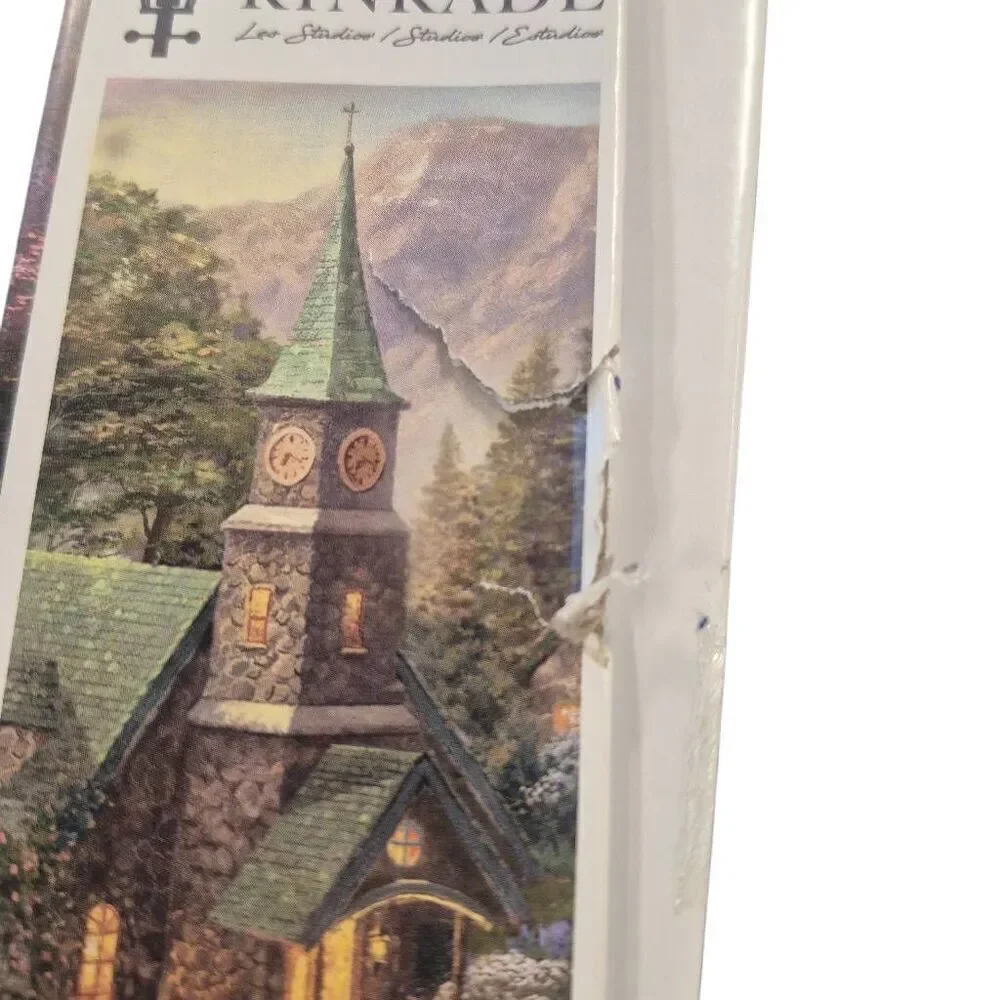 Ceaco Thomas Kinkade Sunday Morning Chapel 1000 pc Jigsaw Puzzle, Box Damaged